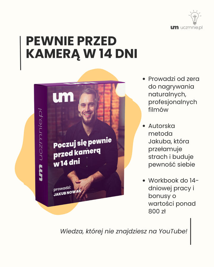 Kurs: Poczuj się pewnie przed kamerą w 14 dni